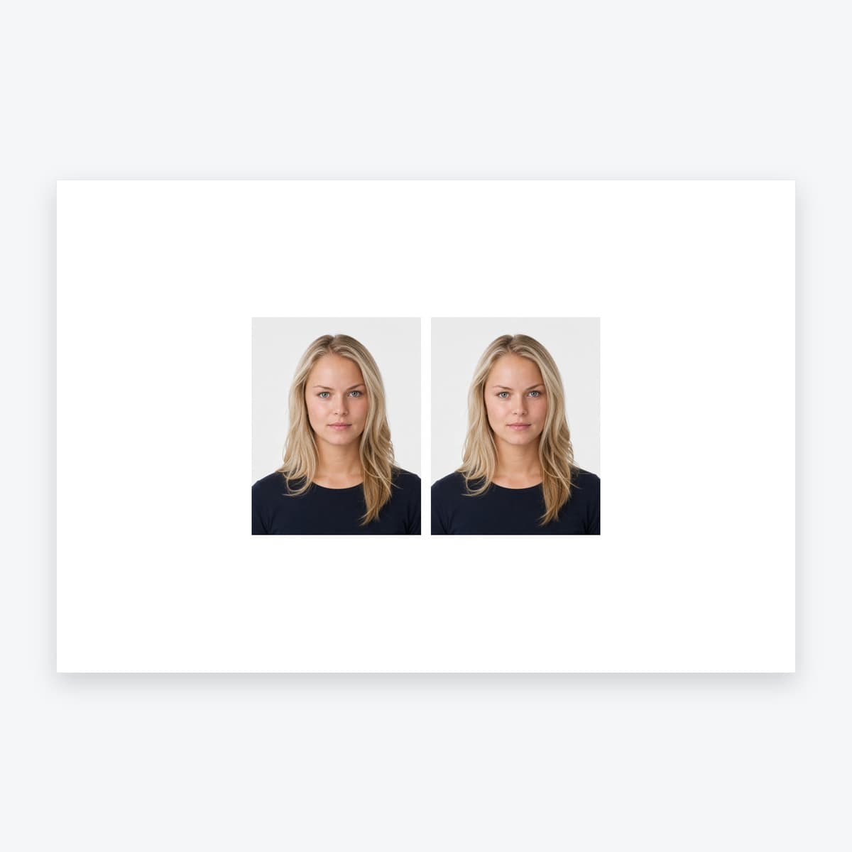2 personalised UK driving licence photo prints on a single 6 × 4 inch sheet of photographic paper